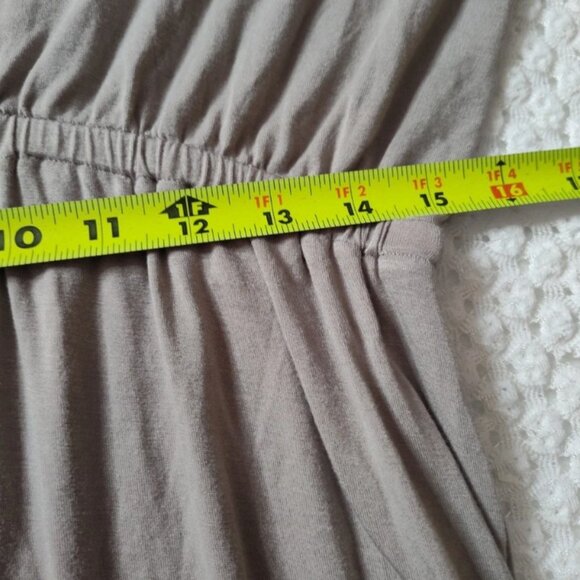 Blue Sak's Fifth Avenue Gray Navy Blue Ombre V-Neck Maxi Dress Size Medium - Picture 5 of 8